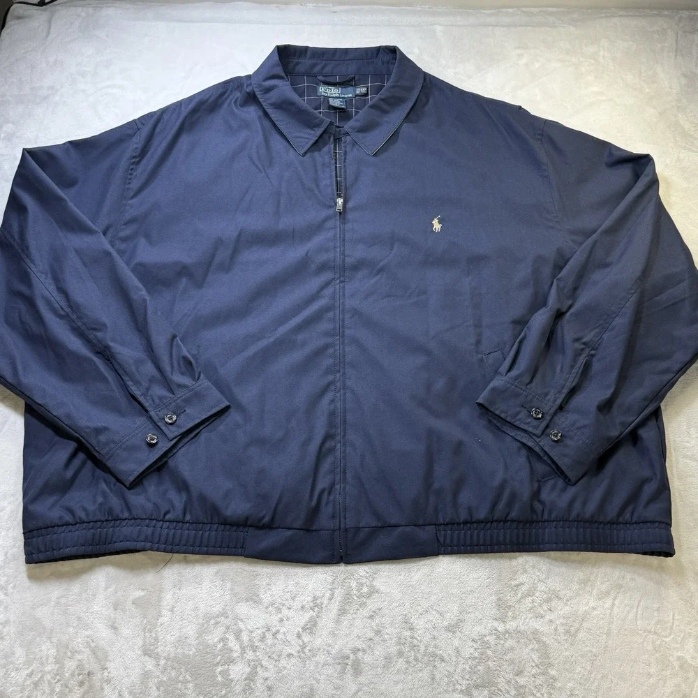 Polo Ralph Lauren Mens 4XB Harrington Bomber Jacket Navy Blue Big Pony Full Zip